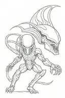 alien vs predator tattoo design idea