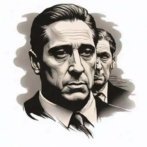 michael corleone from godfather movie tattoo design idea
