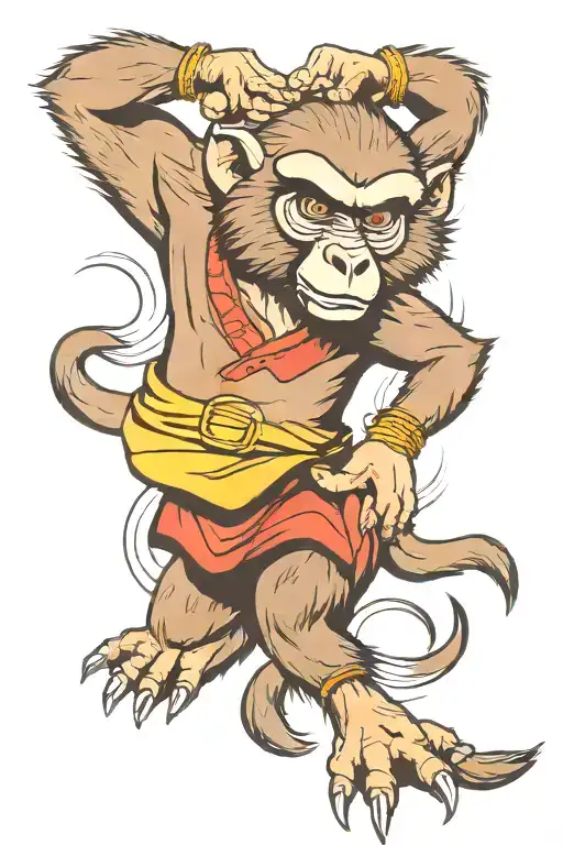 baboon like kung fu panda tattoo design idea