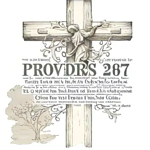 proverbs 24:16-17 with Juses on the cross at the bottom  tattoo design idea