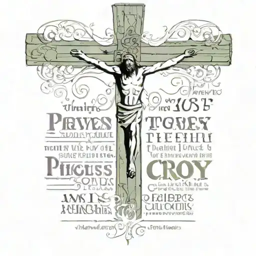proverbs verse 24:16-17 with Jesus on the cross at the bottom  tattoo design idea