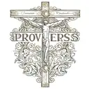 proverbs verse 24:16-17 with Jesus on the cross at the bottom  tattoo design idea