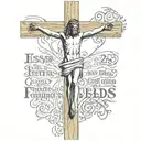 proverbs verse 24:16-17 with Jesus on the cross at the bottom  tattoo design idea