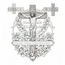 proverbs verse 24:16-17 with Jesus on the cross at the bottom  tattoo design idea