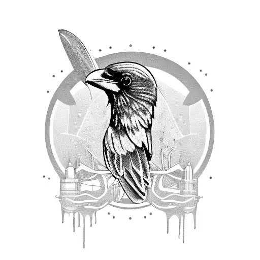 Raven tattoo design idea
