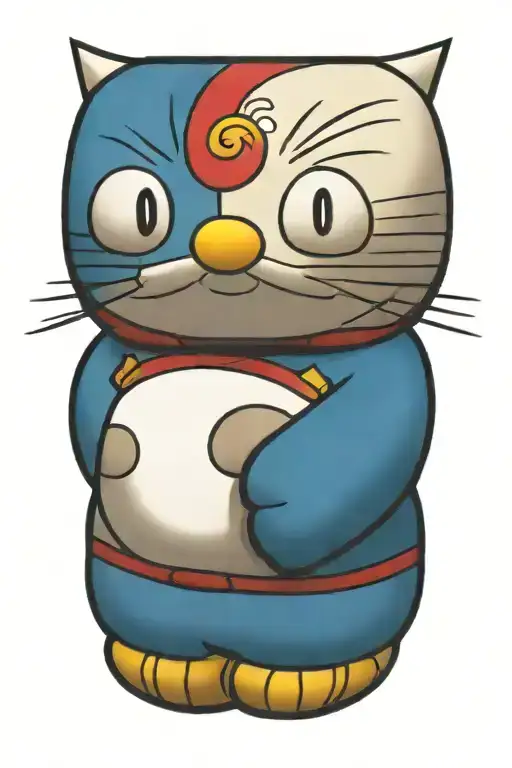 doraemon cross stitch tattoo design idea