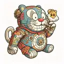 doraemon smoking a joint tattoo design idea