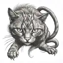 evil ginger cat tattoo design idea