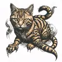 evil ginger cat tattoo design idea