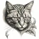 evil ginger cat tattoo design idea