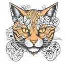 evil ginger cat  tattoo design idea