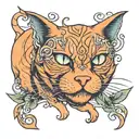 evil ginger cat  tattoo design idea