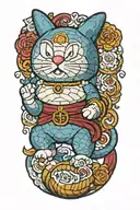 doraemon cross stitch tattoo design idea