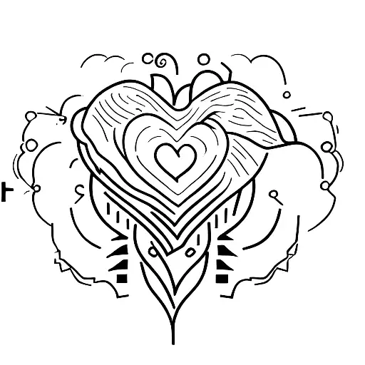 Heart speaker tattoo design idea