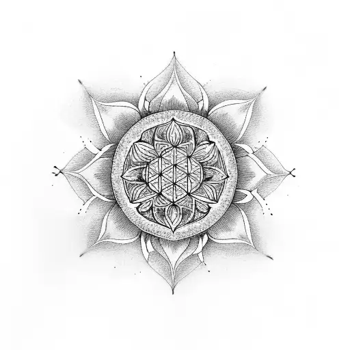 punjab with flower of life and ੴ  tattoo design idea