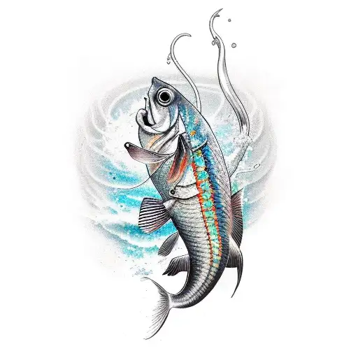 B M Z C carp fish tattoo design idea
