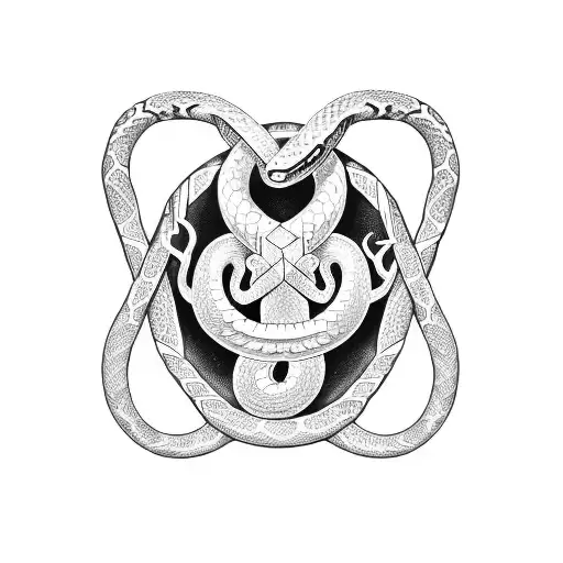 serpent wrapped around dagger signifying struggle tattoo design idea