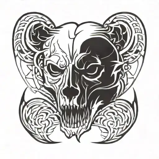 Bear Skull tattoo design idea