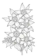 forget me not, aster and daffodil tattoo design idea