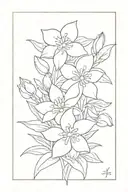 forget me not, aster and daffodil in a bunch together tattoo design idea