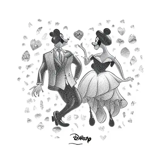 disney couple tattoo tattoo design idea
