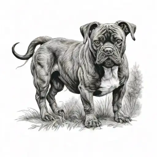 staffordshire bull terrier standing proud tattoo design idea