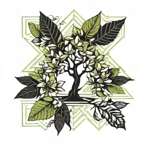 lime blossom tree tattoo design idea
