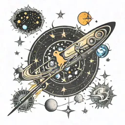 astronomy map of the milky way tattoo design idea
