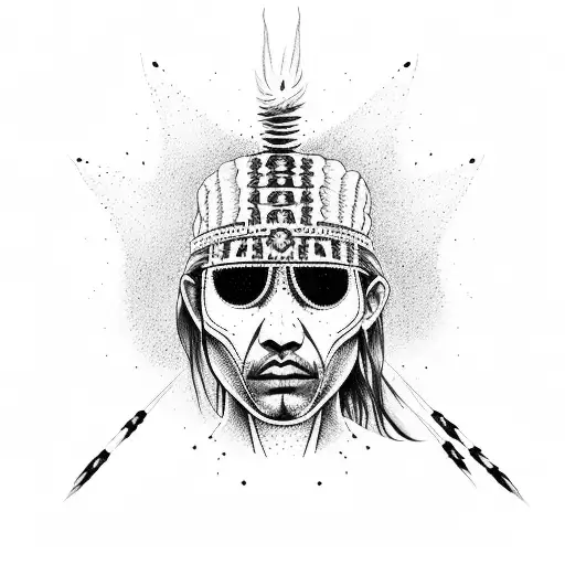 Apache warrior fireworks tattoo design idea