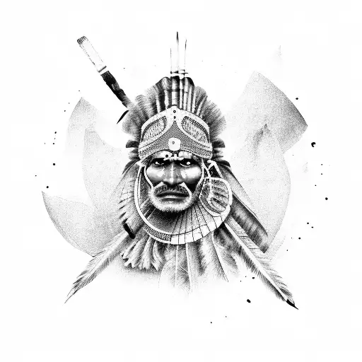 Bless international American Indian Warrior Tattoo Sketch On Canvas Print &  Reviews - Wayfair Canada