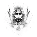 apache warrior fireworks tattoo design idea