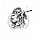 apache warrior fireworks tattoo design idea