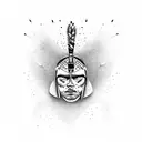 apache warrior fireworks tattoo design idea