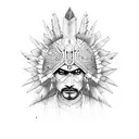 indian warrior tattoo design idea