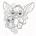 stitch and angel disney style tattoo tattoo design idea