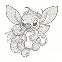 stitch and angel disney style tattoo tattoo design idea