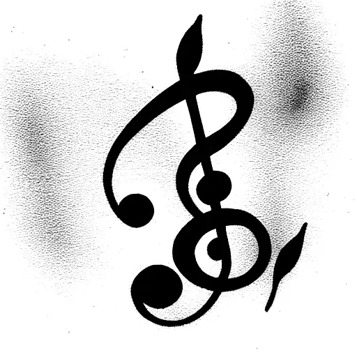music small bass clef elegant tattoo design idea