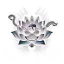 Lotus Flower, snake, eagle tattoo design idea