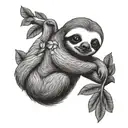 baby sloth tattoo design idea