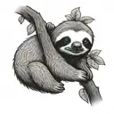 baby sloth tattoo design idea