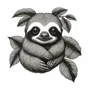 baby sloth tattoo design idea