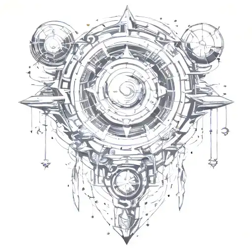 pagan retro future tattoo design idea