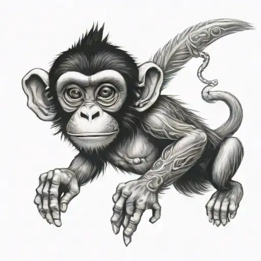 monkey bali tattoo design idea