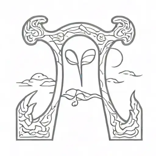 tombstone Heaven beside you, Hell within  tattoo design idea