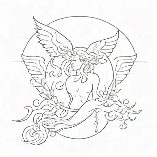 Heaven Beside You Hell Within tattoo design idea