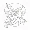 Heaven Beside You Hell Within tattoo design idea