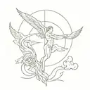 Heaven Beside You Hell Within tattoo design idea