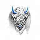 bison outline tattoo design idea