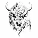 bison outline tattoo design idea