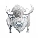 bison outline tattoo design idea